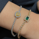 Yellow Diamond Bracelet-Emerald Diamond Bracelet - EBEDW00055