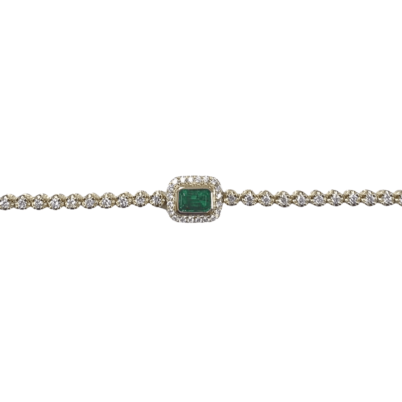 Emerald Diamond Bracelet-Emerald Diamond Bracelet - EBEDW00055
