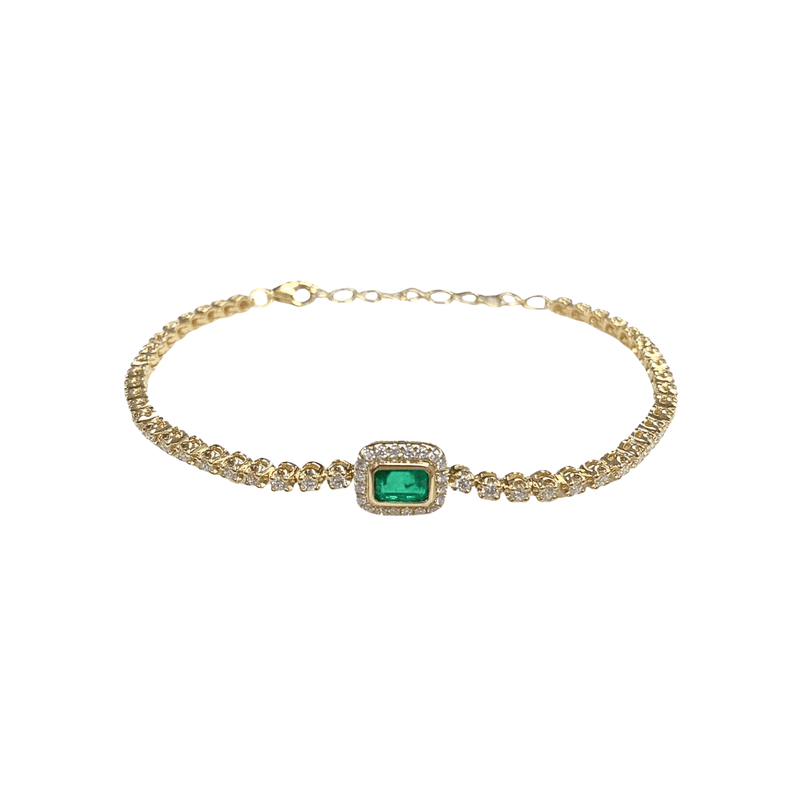 Emerald Diamond Bracelet-Emerald Diamond Bracelet - EBEDW00055
