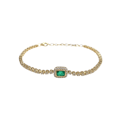 Emerald Diamond Bracelet-Emerald Diamond Bracelet - EBEDW00055