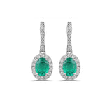 Emerald Diamond Drop Earrings-Emerald Diamond Drop Earrings - EERTJ00037