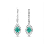 Emerald Diamond Drop Earrings-Emerald Diamond Drop Earrings - EERTJ00046