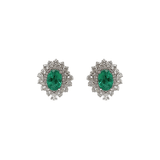 Emerald Diamond Earrings-Emerald Diamond Earrings - EENEL00055