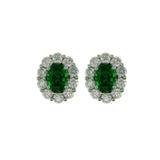 Emerald Diamond Earrings-Emerald Diamond Earrings - EERTJ00055