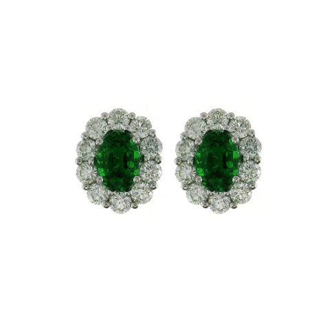 Emerald Diamond Earrings-Emerald Diamond Earrings - EERTJ00055