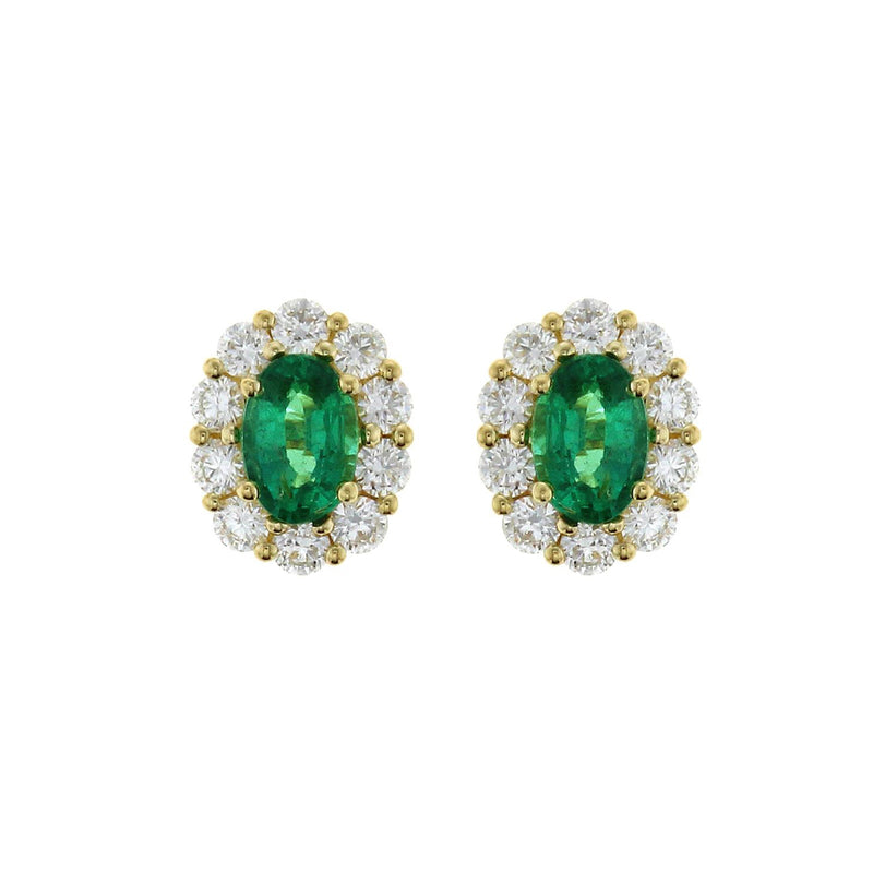 Emerald Diamond Earrings-Emerald Diamond Earrings - EERTJ00064