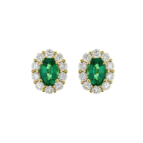 Emerald Diamond Earrings-Emerald Diamond Earrings - EERTJ00064
