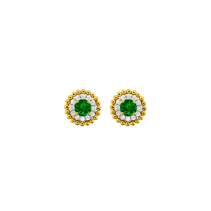 Emerald Diamond Earrings-Emerald Diamond Earrings EESPK00133