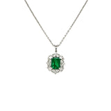 Emerald Diamond Necklace-Emerald Diamond Necklace - ENNEL00064