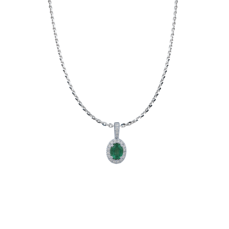 Emerald Diamond Necklace-Emerald Diamond Necklace ENRTJ00091