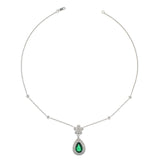 Emerald Diamond Necklace-Emerald Diamond Necklace - ENRTJ00117
