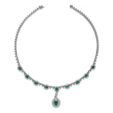 Emerald Diamond Necklace-Emerald Diamond Necklace - ENRTJ00125