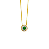 Emerald Diamond Necklace-Emerald Diamond Necklace - ENSPK00125