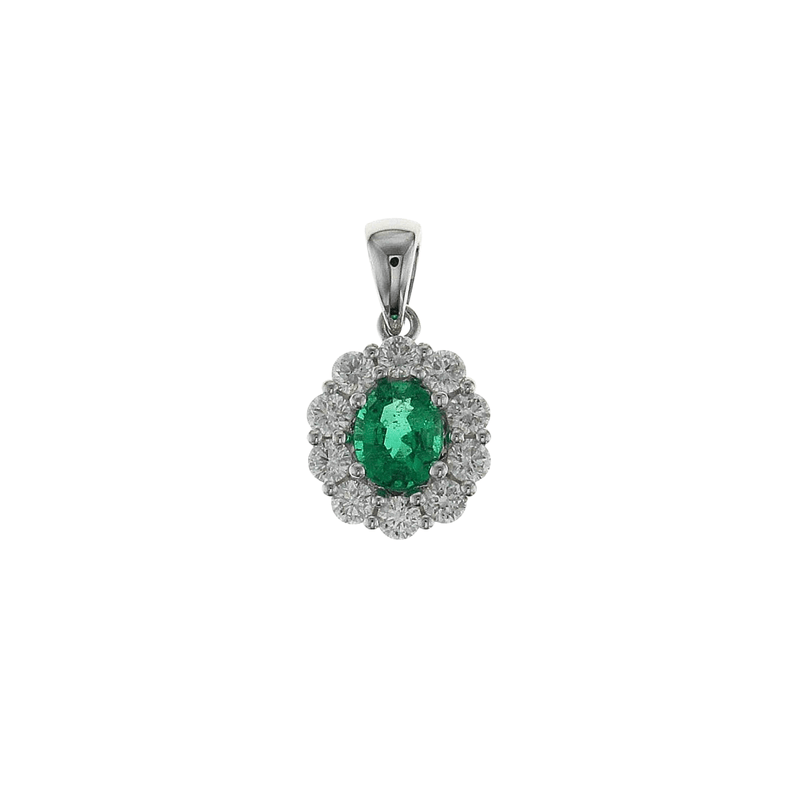 Emerald Diamond Pendant and Chain-Emerald Diamond Pendant - EPRTJ00064