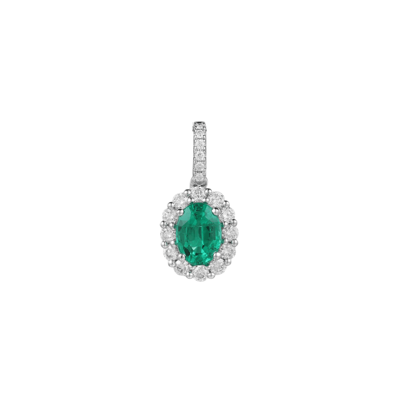 Emerald Diamond Pendant and Chain-Emerald Diamond Pendant - EPRTJ00073