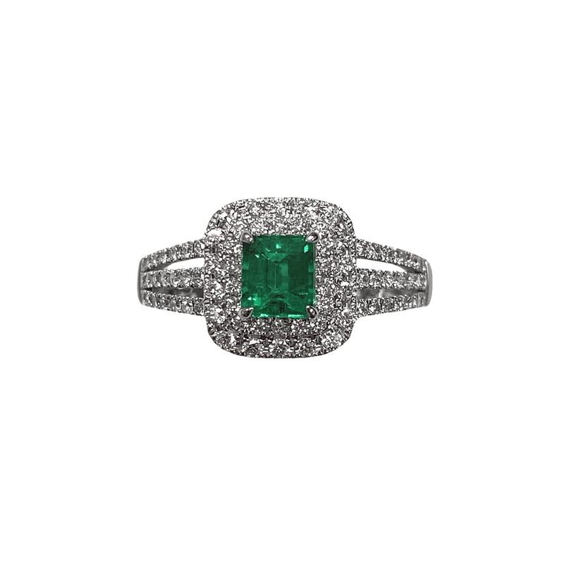 Emerald Diamond Ring-Emerald Diamond Ring - EREDW00117
