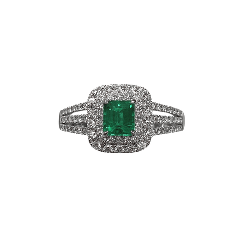 Emerald Diamond Ring-Emerald Diamond Ring - EREDW00117