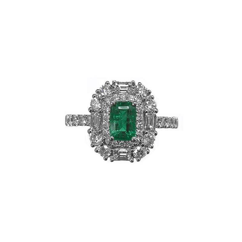 Emerald Diamond Ring-Emerald Diamond Ring - EREDW00125