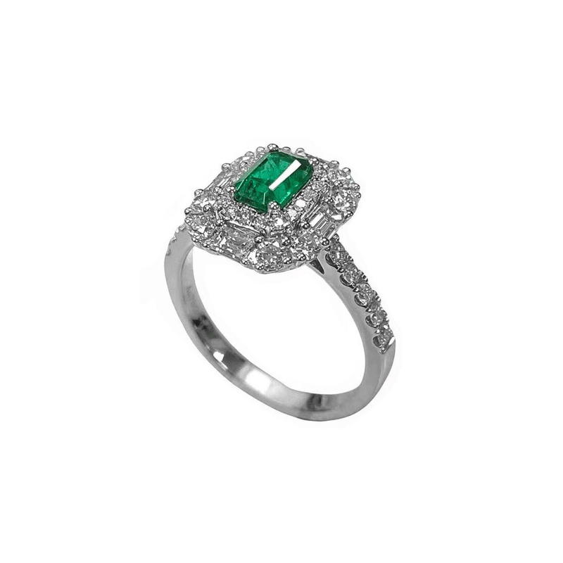 Emerald Diamond Ring-Emerald Diamond Ring - EREDW00125