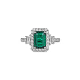 Emerald Diamond Ring-Emerald Diamond Ring - ERRTJ00055
