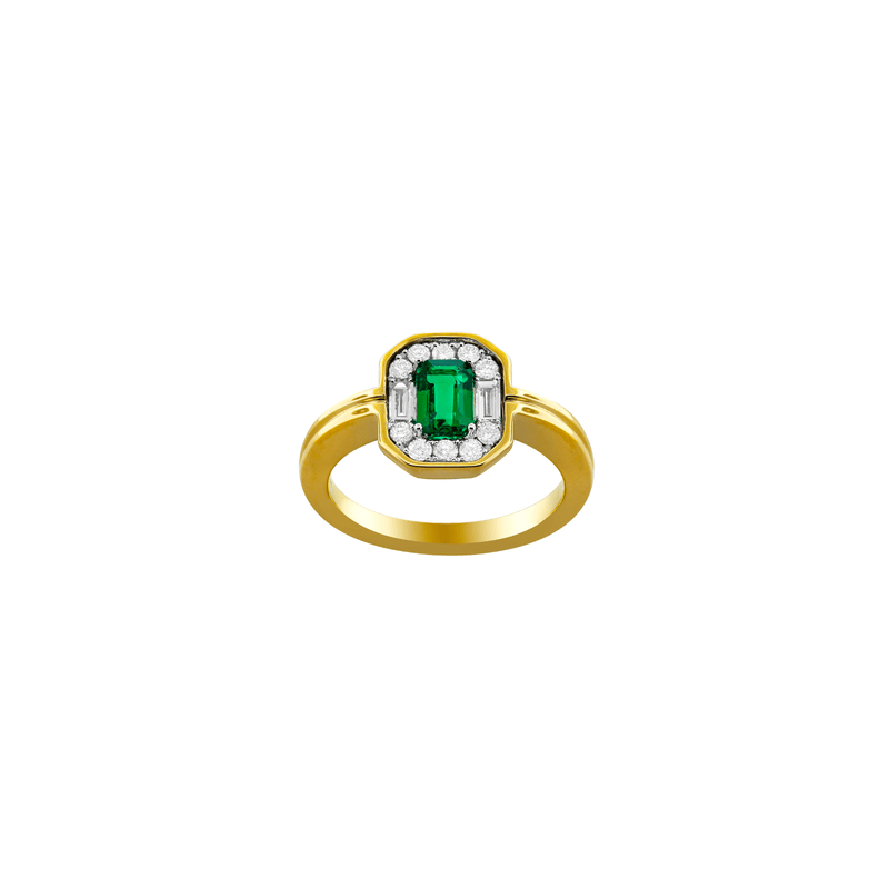Emerald Diamond Ring-Emerald Diamond Ring - ERSPK00133