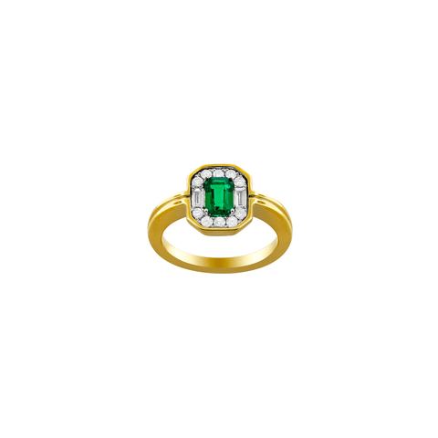 Emerald Diamond Ring-Emerald Diamond Ring - ERSPK00133