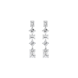Emerald-shaped Diamond Dangle Earrings-Emerald - shaped Diamond Dangle Earrings - DENKA04621