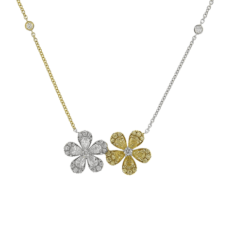 Flower Diamond Necklace-Flower Diamond Necklace - DNRTJ00037