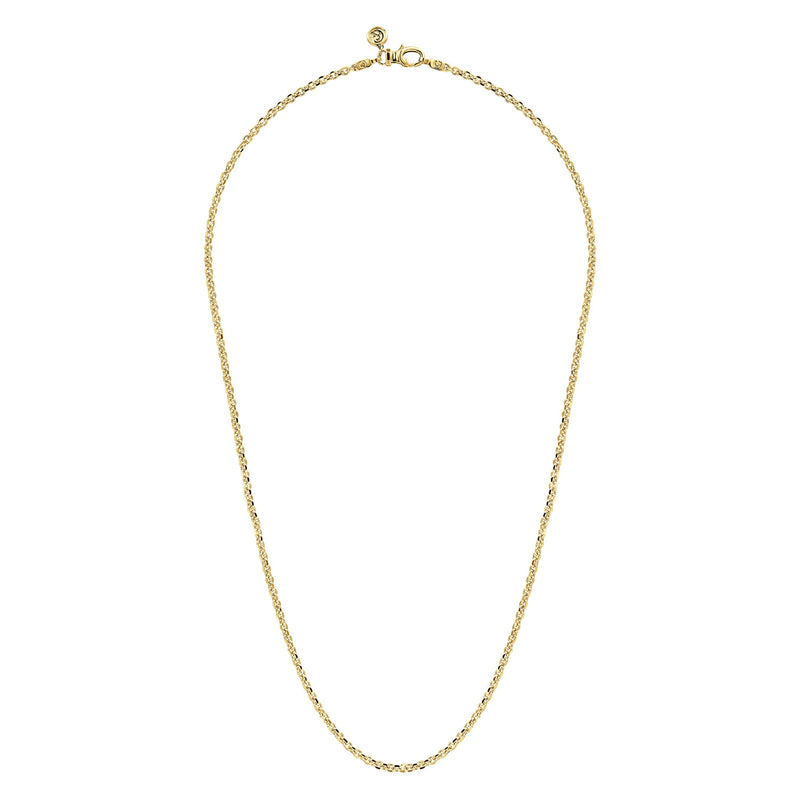 Gabriel & Co. 22 Inch 14K Yellow Gold Hollow Mens Link Chain Necklace-Gabriel & Co. 22 Inch 14K Yellow Gold Hollow Mens Link Chain Necklace - NKM7009-22Y4JJJ