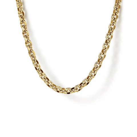 Gabriel & Co. 22 Inch 14K Yellow Gold Hollow Men's Link Chain Necklace-Gabriel & Co. 22 Inch 14K Yellow Gold Hollow Men's Link Chain Necklace NKM7010-22Y4JJJ