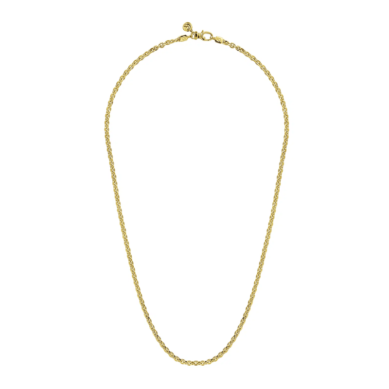 Gabriel & Co. 22 Inch 14K Yellow Gold Hollow Men's Link Chain Necklace-Gabriel & Co. 22 Inch 14K Yellow Gold Hollow Men's Link Chain Necklace NKM7010-22Y4JJJ