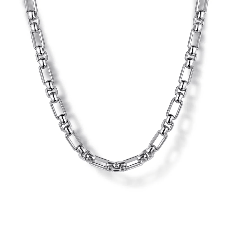Gabriel & Co. 22 Inch 3mm 925 Sterling Silver Solid Figaro Chain Necklace-Gabriel & Co. 22 Inch 3mm 925 Sterling Silver Solid Figaro Chain Necklace NKM2157-22SVJJJ