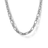 Gabriel & Co. 22 Inch 3mm 925 Sterling Silver Solid Figaro Chain Necklace-Gabriel & Co. 22 Inch 3mm 925 Sterling Silver Solid Figaro Chain Necklace NKM2157-22SVJJJ