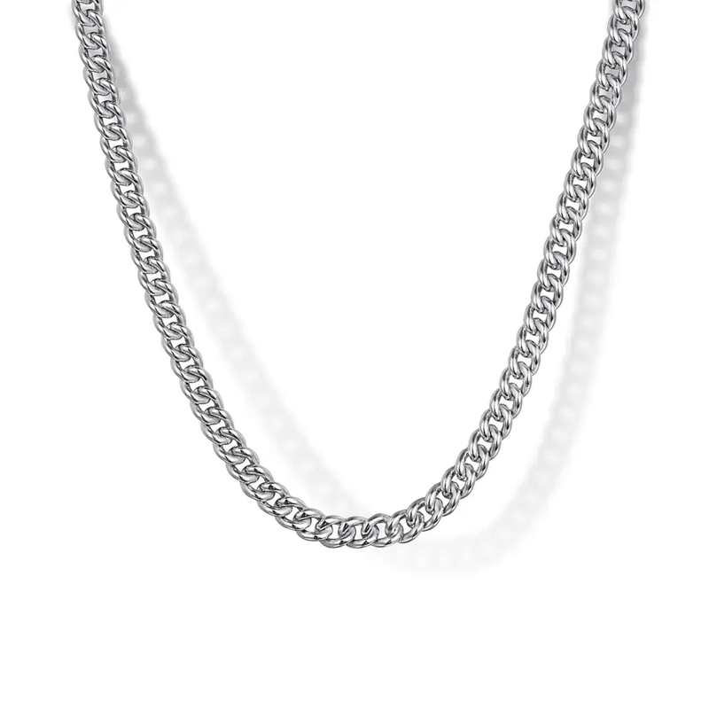 Gabriel & Co. 22 Inch 3mm 925 Sterling Silver Solid Men's Cuban Link Chain Necklace-Gabriel & Co. 22 Inch 3mm 925 Sterling Silver Solid Men's Cuban Link Chain Necklace NKM2077-22SVJJJ