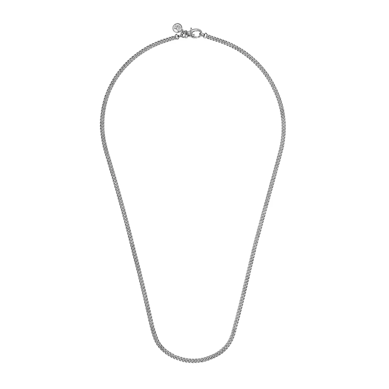 Gabriel & Co. 22 Inch 3mm 925 Sterling Silver Solid Men's Cuban Link Chain Necklace-Gabriel & Co. 22 Inch 3mm 925 Sterling Silver Solid Men's Cuban Link Chain Necklace NKM2077-22SVJJJ