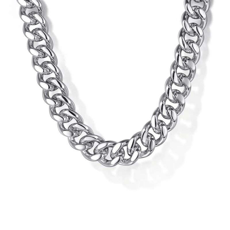 Gabriel & Co. 22 Inch 7mm 925 Sterling Silver Solid Men's Diamond Cut Cuban Link Necklace-Gabriel & Co. 22 Inch 7mm 925 Sterling Silver Solid Men's Diamond Cut Cuban Link Necklace NKM2075-22SVJJJ