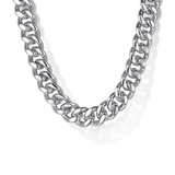 Gabriel & Co. 22 Inch 7mm 925 Sterling Silver Solid Men's Diamond Cut Cuban Link Necklace-Gabriel & Co. 22 Inch 7mm 925 Sterling Silver Solid Men's Diamond Cut Cuban Link Necklace NKM2075-22SVJJJ