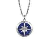 Gabriel & Co. 22 Inch 925 Sterling Silver Diamond and Lapis Compass Pendant Necklace-Gabriel & Co. 22 Inch 925 Sterling Silver Diamond and Lapis Compass Pendant Necklace NKM2138-22SV5LP