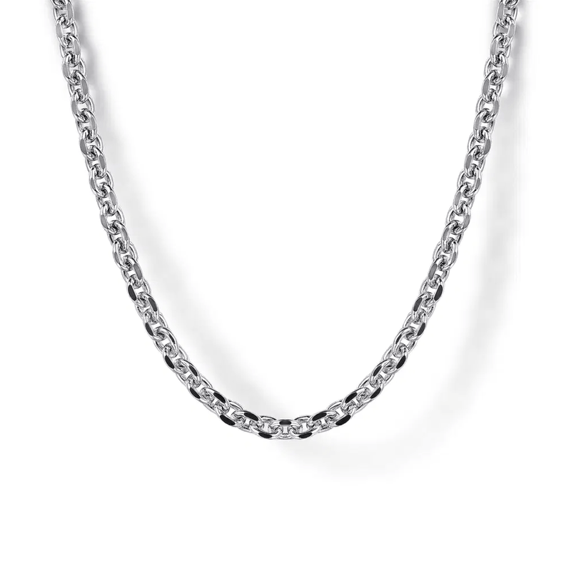 Gabriel & Co. 22 Inch 925 Sterling Silver Solid Men's Link Chain Necklace-Gabriel & Co. 22 Inch 925 Sterling Silver Solid Men's Link Chain Necklace NKM7009-22SVJJJ