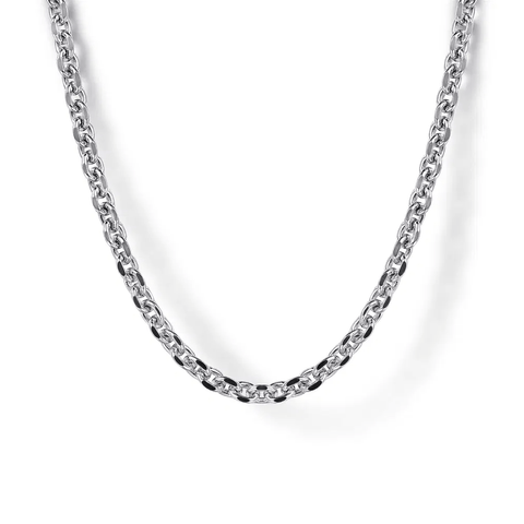 Gabriel & Co. 22 Inch 925 Sterling Silver Solid Men's Link Chain Necklace-Gabriel & Co. 22 Inch 925 Sterling Silver Solid Men's Link Chain Necklace NKM7009-22SVJJJ