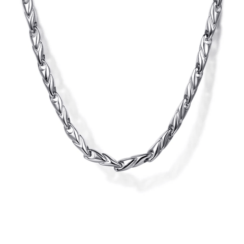Gabriel & Co. 24 Inch 925 Sterling Silver Hollow Men's Link Chain Necklace-Gabriel & Co. 24 Inch 925 Sterling Silver Hollow Men's Link Chain Necklace NKM6767-24SVJJJ