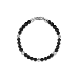 Gabriel & Co. 925 Sterling Silver and 6mm Black Titanium Sandblast Men's Beaded Bracelet-Gabriel & Co. 925 Sterling Silver and 6mm Black Titanium Sandblast Men's Beaded Bracelet TBM2214TISVJJJ