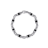 Gabriel & Co. 925 Sterling Silver Onyx Cylinder Beaded Mens Bracelet-Gabriel & Co. 925 Sterling Silver Onyx Cylinder Beaded Mens Bracelet TBM2169SVJOX