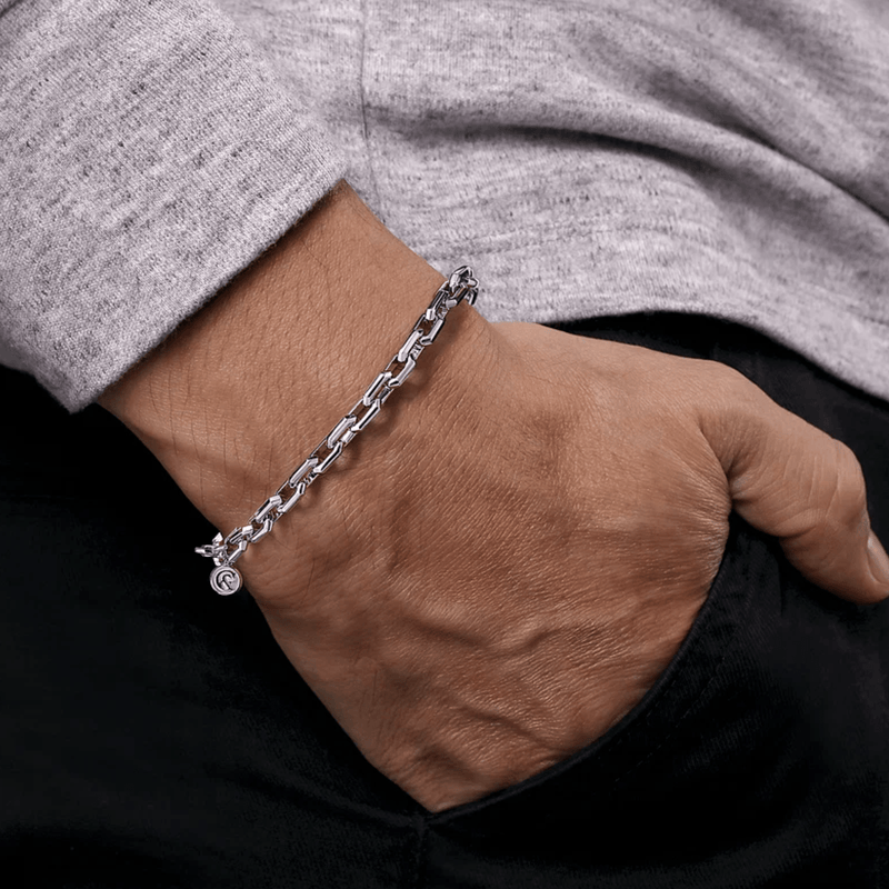 Gabriel & Co. 925 Sterling Silver Solid Faceted Chain Bracelet-Gabriel & Co. 925 Sterling Silver Solid Faceted Chain Bracelet TBM4516SVJJJ