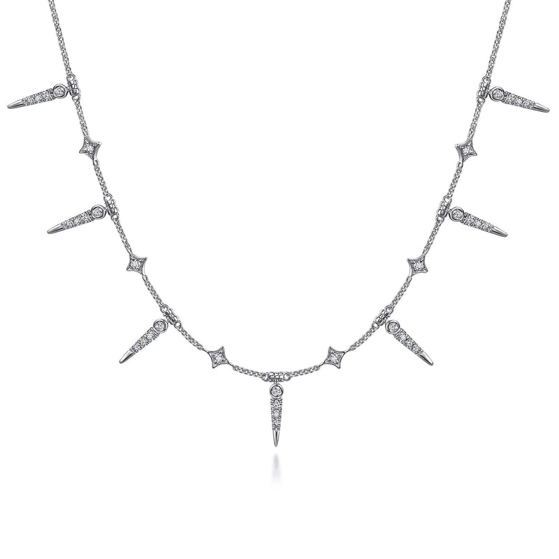 Gabriel & Co. Alternating Diamond Spike Necklace-Gabriel & Co. Alternating Diamond Spike Necklace - NK6019W45JJ