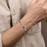 Gabriel & Co. Black Spinel Open Cuff Angular Cuts Square Bangle-Gabriel & Co. Black Spinel Open Cuff Angular Cuts Square Bangle - BGM2179-72SVJBS