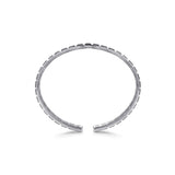 Gabriel & Co. Black Spinel Open Cuff Angular Cuts Square Bangle-Gabriel & Co. Black Spinel Open Cuff Angular Cuts Square Bangle - BGM2179-72SVJBS