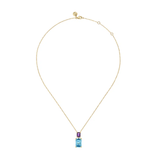 Gabriel & Co. Blue Topaz and Amethyst Pendant Necklace-Gabriel & Co. Blue Topaz and Amethyst Pendant Necklace - NK7871Y4JMC