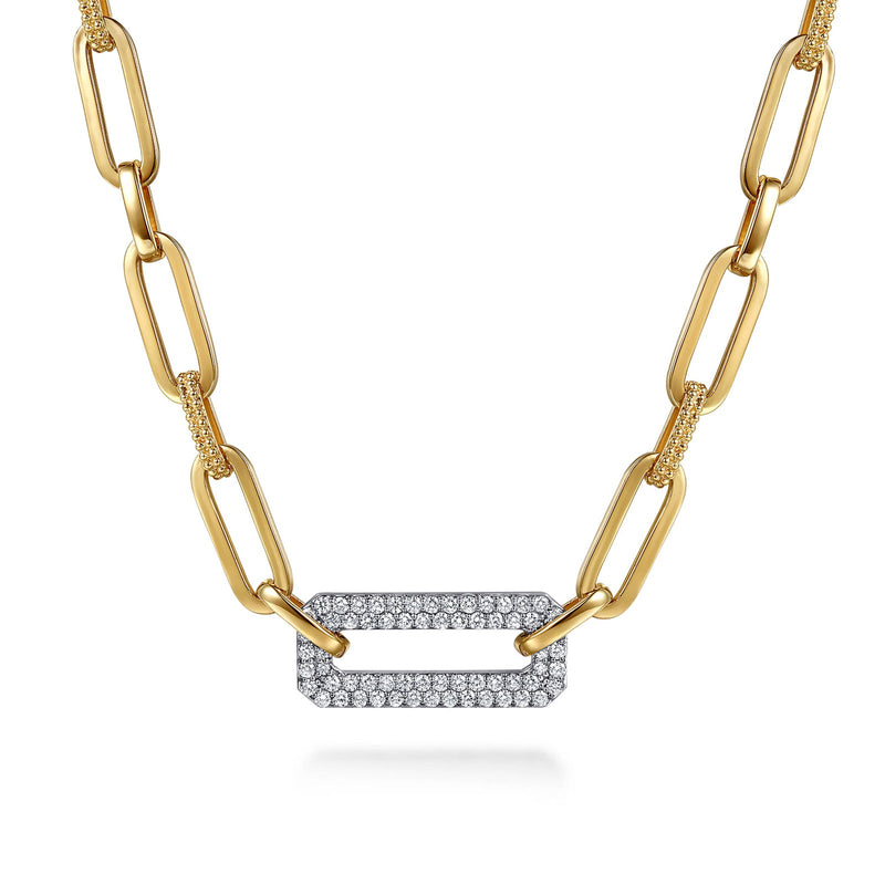 Gabriel & Co. Bujukan and Diamond Link Chain Necklace-Gabriel & Co. Bujukan and Diamond Link Chain Necklace - NK7965M45JJ