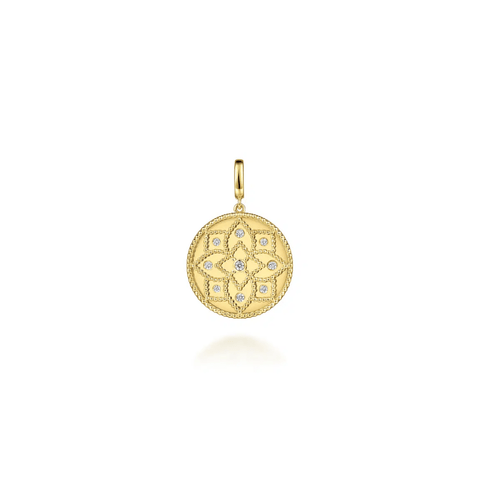 Gabriel & Co. Bujukan and Diamond Medallion Pendant-Gabriel & Co. Bujukan and Diamond Medallion Pendant PT6600Y45JJ